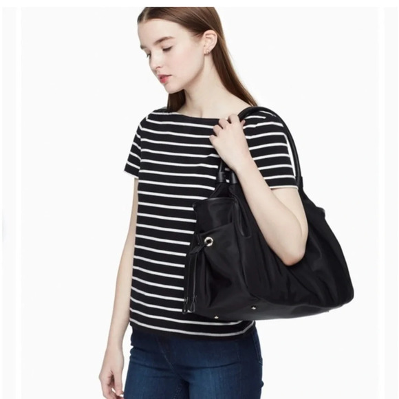 Kate Spade Stevie Two-handle Diaper Bag Black Nylon, 7” x  13” x 11” - Picture 2 of 15